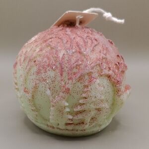 Glittery Pink and Cream Decorative Candle